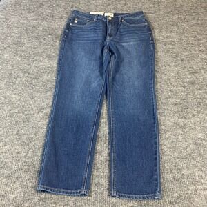 Seven7 Jeans Womens 10 Blue Dark Wash 90s Straight Leg Comfort High Rise Stretch